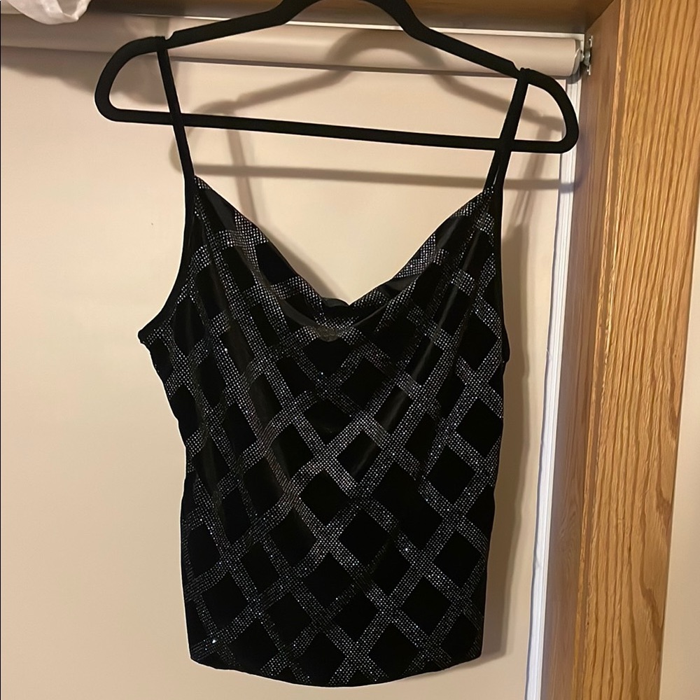 Elegant Black and Silver Women's Top